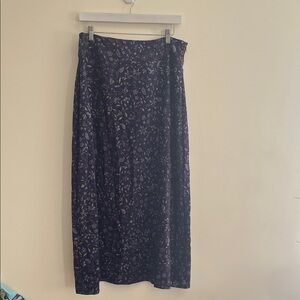 Vintage Talbots Purple Floral Maxi Skirt Boho Autumn Paisley 90s Practical Magic